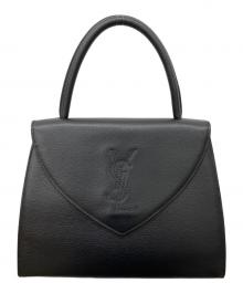 Yves Saint Laurent（イヴサンローラン）の古着「トップハンドル YSLロゴ レザ－ハンドバッグ」｜ブラック