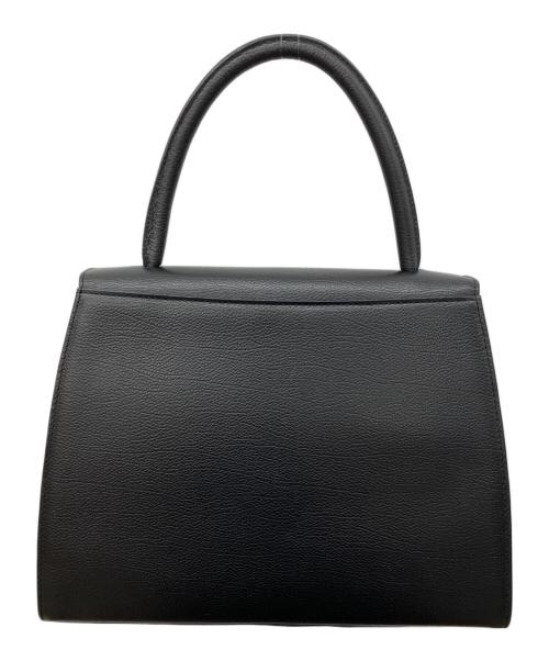 Yves Saint Laurent（イヴサンローラン）Yves Saint Laurent (イヴサンローラン) トップハンドル YSLロゴ レザ－ハンドバッグ ブラックの古着・服飾アイテム