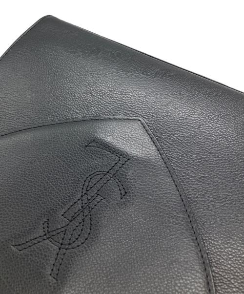 Yves Saint Laurent（イヴサンローラン）Yves Saint Laurent (イヴサンローラン) トップハンドル YSLロゴ レザ－ハンドバッグ ブラックの古着・服飾アイテム