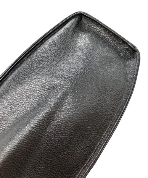 Yves Saint Laurent（イヴサンローラン）Yves Saint Laurent (イヴサンローラン) トップハンドル YSLロゴ レザ－ハンドバッグ ブラックの古着・服飾アイテム