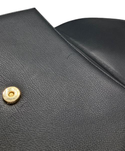 Yves Saint Laurent（イヴサンローラン）Yves Saint Laurent (イヴサンローラン) トップハンドル YSLロゴ レザ－ハンドバッグ ブラックの古着・服飾アイテム