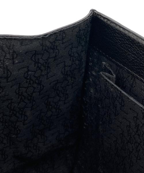 Yves Saint Laurent（イヴサンローラン）Yves Saint Laurent (イヴサンローラン) トップハンドル YSLロゴ レザ－ハンドバッグ ブラックの古着・服飾アイテム