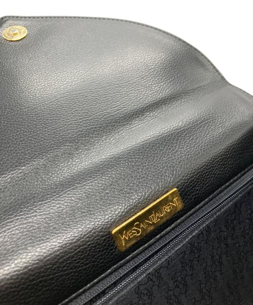 Yves Saint Laurent（イヴサンローラン）Yves Saint Laurent (イヴサンローラン) トップハンドル YSLロゴ レザ－ハンドバッグ ブラックの古着・服飾アイテム