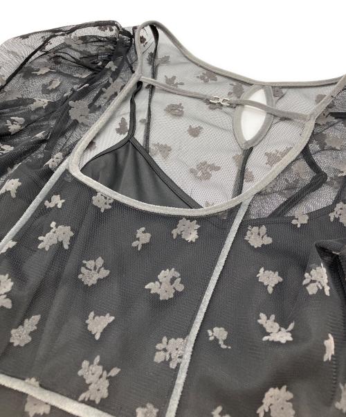 Snidel（スナイデル）Snidel (スナイデル) Sustainable フロッキープリントドレス ブラック サイズ:1の古着・服飾アイテム