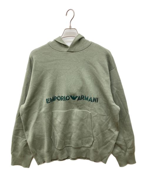 EMPORIO ARMANI（エンポリオ アルマーニ）EMPORIO ARMANI (エンポリオ アルマーニ) プルオーバーパーカー カーキ サイズ:XLの古着・服飾アイテム