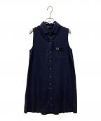 FRED PERRYフレッドペリー）の古着「Button-Through Pique Shirt Dress」｜ブラック
