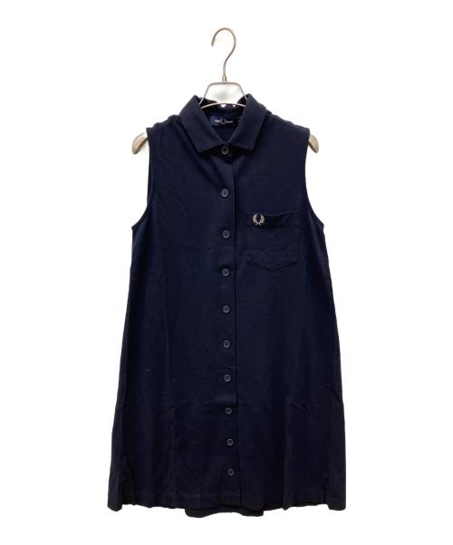 FRED PERRY（フレッドペリー）FRED PERRY (フレッドペリー) Button-Through Pique Shirt Dress ブラック サイズ:36の古着・服飾アイテム