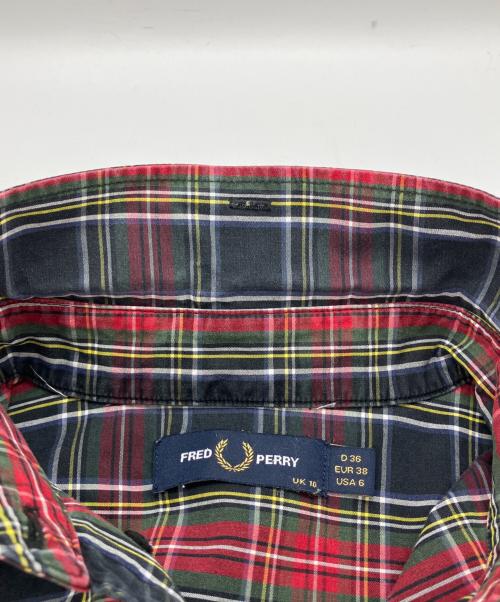 FRED PERRY（フレッドペリー）FRED PERRY (フレッドペリー) チェックシャツワンピース レッド サイズ:36の古着・服飾アイテム