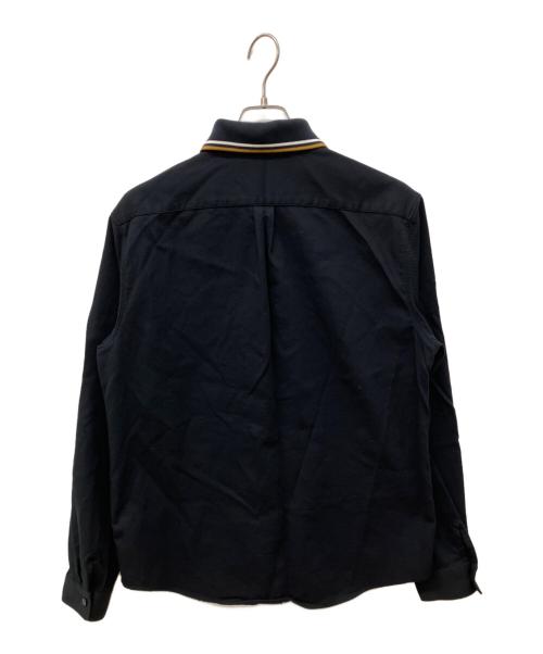 FRED PERRY（フレッドペリー）FRED PERRY (フレッドペリー) Polo Collar Woven Pique Shirt ブラック サイズ:Lの古着・服飾アイテム