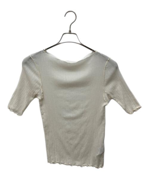 Noble（ノーブル）Noble (ノーブル) シアークレープジャージ五分袖Tシャツ アイボリー サイズ:FREEの古着・服飾アイテム