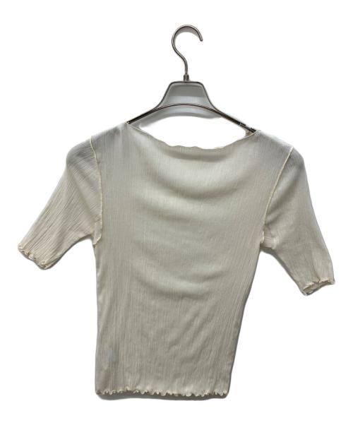 Noble（ノーブル）Noble (ノーブル) シアークレープジャージ五分袖Tシャツ アイボリー サイズ:FREEの古着・服飾アイテム