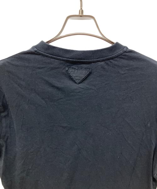 PRADA（プラダ）PRADA (プラダ) Vネック半袖カットソー　Tシャツ ブラック サイズ:Ｌの古着・服飾アイテム