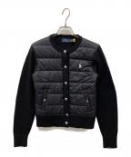 POLO RALPH LAURENポロ・ラルフローレン）の古着「ニット切り替え中綿ジャケット」｜ブラック