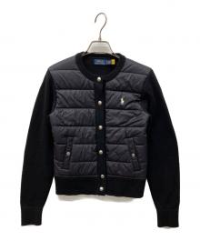 POLO RALPH LAUREN（ポロ・ラルフローレン）の古着「ニット切り替え中綿ジャケット」｜ブラック