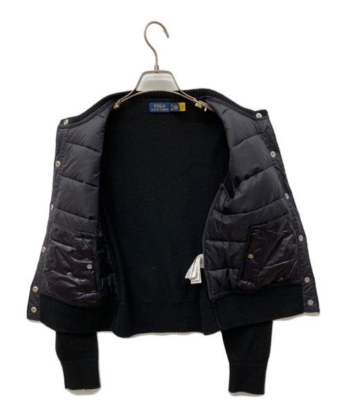 POLO RALPH LAUREN（ポロ・ラルフローレン）POLO RALPH LAUREN (ポロ・ラルフローレン) ニット切り替え中綿ジャケット ブラック サイズ:XSの古着・服飾アイテム