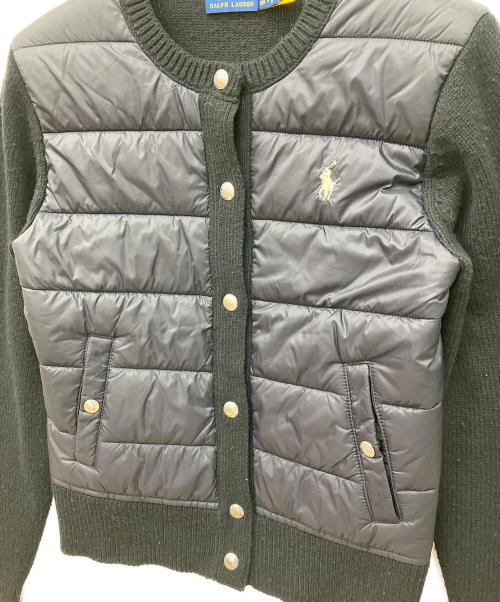 POLO RALPH LAUREN（ポロ・ラルフローレン）POLO RALPH LAUREN (ポロ・ラルフローレン) ニット切り替え中綿ジャケット ブラック サイズ:XSの古着・服飾アイテム