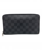 LOUIS VUITTONルイ ヴィトン）の古着「ジッピー オーガナイザー ダミエ・グラフィット 長財布」｜ブラック