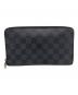 LOUIS VUITTON（ルイ ヴィトン）の古着「ジッピー オーガナイザー 	ダミエ・グラフィット 長財布」｜ブラック