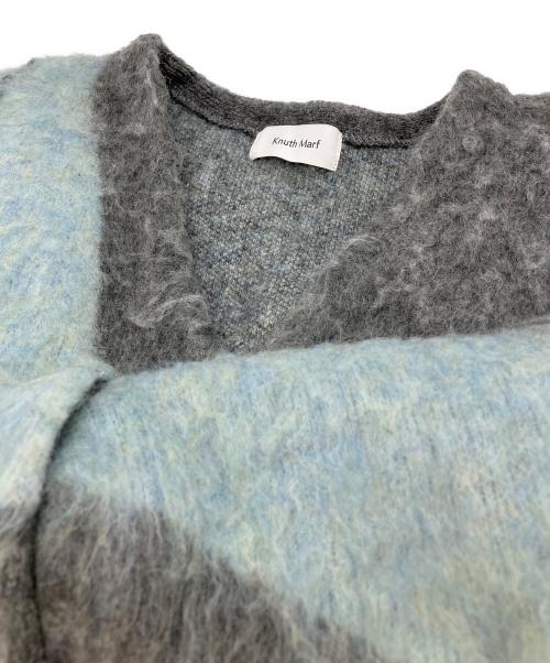 Knuth Marf（クヌースマーフ）Knuth Marf (クヌースマーフ) accent mohair cardigan グレー×ブルー サイズ:FREEの古着・服飾アイテム