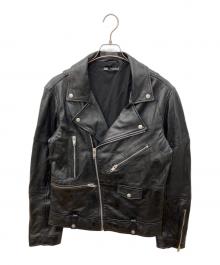 ZARA（ザラ）の古着「ラムレザーダブルライダースジャケット」｜ブラック