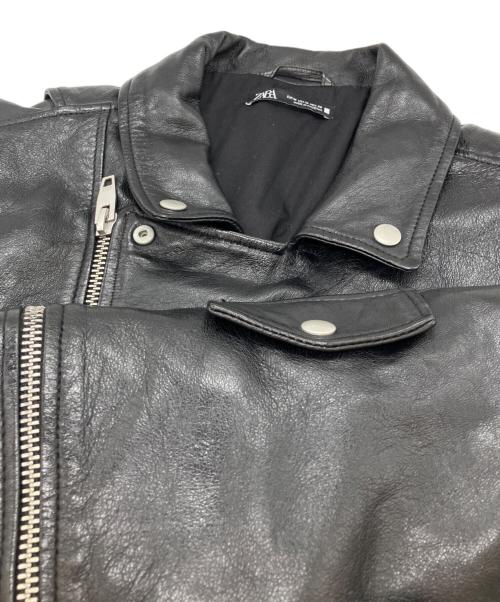 ZARA（ザラ）ZARA (ザラ) ラムレザーダブルライダースジャケット ブラック サイズ:Mの古着・服飾アイテム