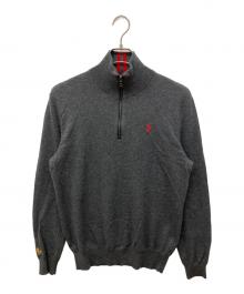 POLO RALPH LAUREN（ポロ・ラルフローレン）の古着「ハーフジップニット」｜グレー