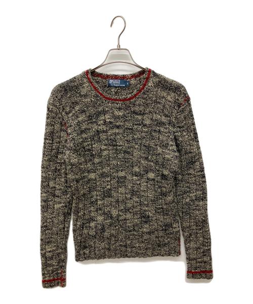 POLO RALPH LAUREN（ポロ・ラルフローレン）POLO RALPH LAUREN (ポロ・ラルフローレン) クルーネックケーブルニット ブラック サイズ:Ｓの古着・服飾アイテム