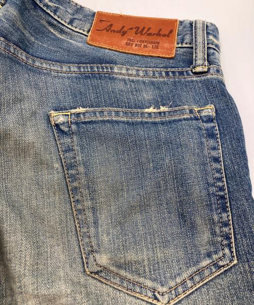 Andy Warhol by HYSTERIC GLAMOUR（アンディーウォーホルバイヒステリックグラマー）Andy Warhol by HYSTERIC GLAMOUR (アンディーウォーホルバイヒステリックグラマー) スタッズデニムパンツ インディゴ サイズ:76cm (W30)の古着・服飾アイテム