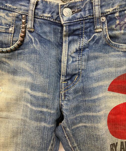 Andy Warhol by HYSTERIC GLAMOUR（アンディーウォーホルバイヒステリックグラマー）Andy Warhol by HYSTERIC GLAMOUR (アンディーウォーホルバイヒステリックグラマー) スタッズデニムパンツ インディゴ サイズ:76cm (W30)の古着・服飾アイテム