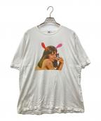 Hysteric Glamour×SKOLOCTヒステリックグラマー×スコロクト）の古着「HYSKORIC4 NO.2 pt T-SH（ヒステリック　ナンバー２　プリント　Tシャツ）」｜ホワイト