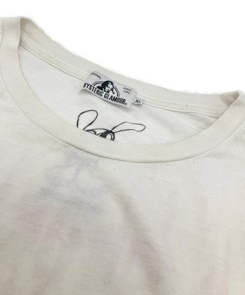 Hysteric Glamour（ヒステリックグラマー）Hysteric Glamour (ヒステリックグラマー) SKOLOCT (スコロクト) HYSKORIC4 NO.2 pt T-SH（ヒステリック　ナンバー２　プリント　Tシャツ） ホワイト サイズ:XLの古着・服飾アイテム
