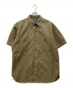 STUDIO D'ARTISANステュディオダルチザン）の古着「半袖シャンブレーシャツ」｜オリーブ
