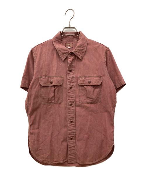 Deluxeware（デラックスウェア）Deluxeware (デラックスウェア) 半袖ワークシャツ レッド サイズ:Mの古着・服飾アイテム