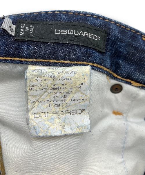 DSQUARED2（ディースクエアード）DSQUARED2 (ディースクエアード) ダメージ加工スタッズデニムパンツ インディゴ サイズ:48の古着・服飾アイテム