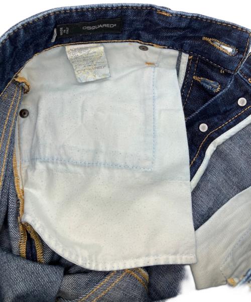 DSQUARED2（ディースクエアード）DSQUARED2 (ディースクエアード) ダメージ加工スタッズデニムパンツ インディゴ サイズ:48の古着・服飾アイテム
