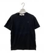 PLAY COMME des GARCONSプレイコムデギャルソン）の古着「ワンポイント刺繍Tシャツ」｜ブラック
