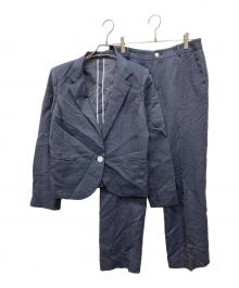 Aquascutum（アクアスキュータム）の古着「シルク混1Bセットアップスーツ」｜ネイビー