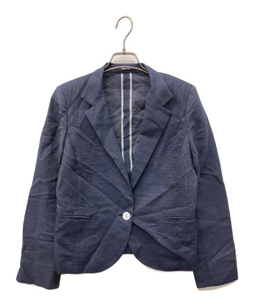 Aquascutum（アクアスキュータム）Aquascutum (アクアスキュータム) シルク混1Bセットアップスーツ ネイビー サイズ:8/8の古着・服飾アイテム