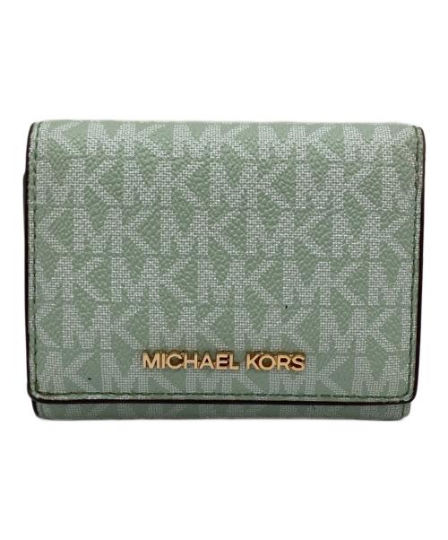 MICHAEL KORS（マイケルコース）MICHAEL KORS (マイケルコース) 3つ折り財布 グリーンの古着・服飾アイテム