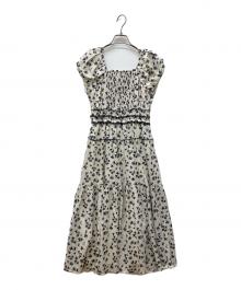 HER LIP TO（ハーリップトゥ）の古着「Shadow Floral Dress（シャドー フローラル ドレス）　ノースリーブワンピース」｜アイボリー