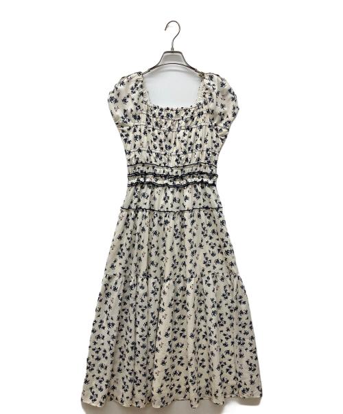 HER LIP TO（ハーリップトゥ）HER LIP TO (ハーリップトゥ) Shadow Floral Dress（シャドー フローラル ドレス）　ノースリーブワンピース アイボリー サイズ:Mの古着・服飾アイテム