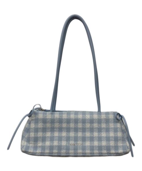 CHARLES & KEITH（チャールズアンドキース）CHARLES & KEITH (チャールズアンドキース) Hazel ヘーゼル ボウ イロンゲイティッドトラペーズショルダーバッグ スカイブルーの古着・服飾アイテム