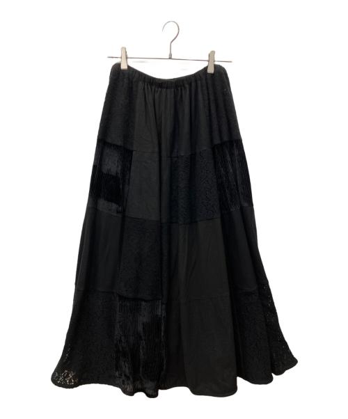 BEARDSLEY（ビアズリー）BEARDSLEY (ビアズリー) パッチワークスカート ブラック サイズ:FREEの古着・服飾アイテム