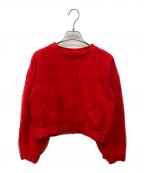 MAISON SPECIALメゾンスペシャル）の古着「チュールレイヤードスウェット」｜レッド