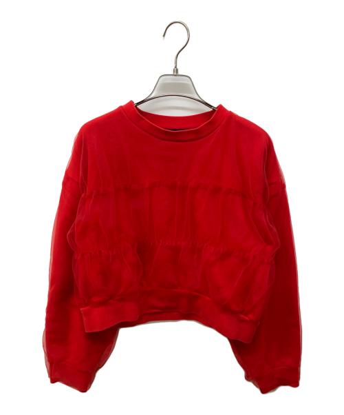 MAISON SPECIAL（メゾンスペシャル）MAISON SPECIAL (メゾンスペシャル) チュールレイヤードスウェット レッド サイズ:FREEの古着・服飾アイテム