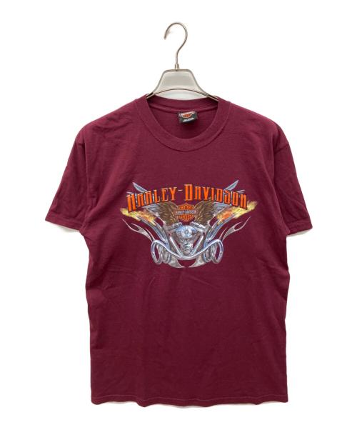 HARLEY-DAVIDSON（ハーレーダビッドソン）HARLEY-DAVIDSON (ハーレーダビッドソン) プリントTシャツ ワインレッド サイズ:Mの古着・服飾アイテム