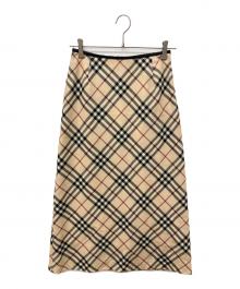 BURBERRY LONDON（バーバリーロンドン）の古着「ノヴァチェックロングスカート」｜ベージュ