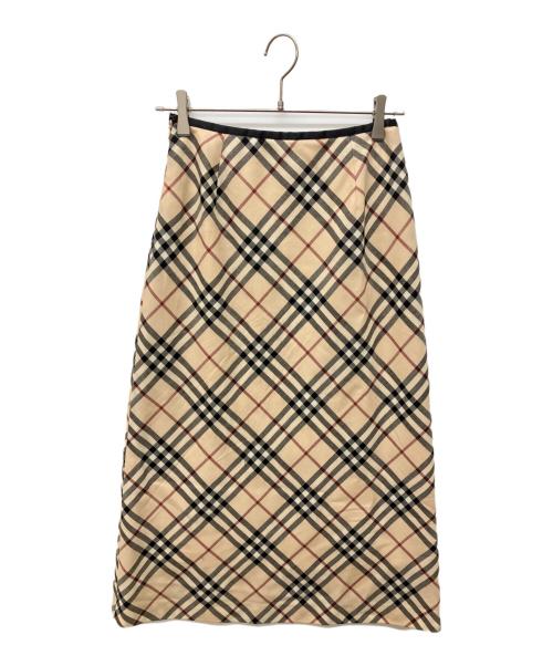 BURBERRY LONDON（バーバリーロンドン）BURBERRY LONDON (バーバリーロンドン) ノヴァチェックロングスカート ベージュ サイズ:38の古着・服飾アイテム