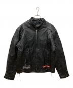 Diamond Plateダイヤモンドプレート）の古着「レザージャケット」｜ブラック