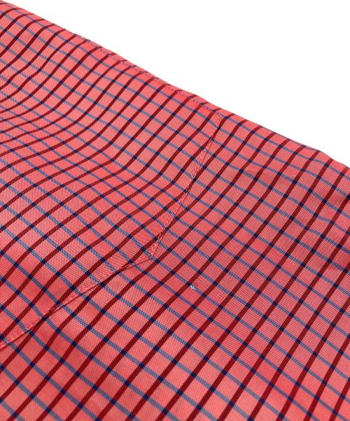 COMME des GARCONS HOMME PLUS（コムデギャルソンオムプリュス）COMME des GARCONS HOMME PLUS (コムデギャルソンオムプリュス) チェックロングフリルシャツ レッド サイズ:Mの古着・服飾アイテム